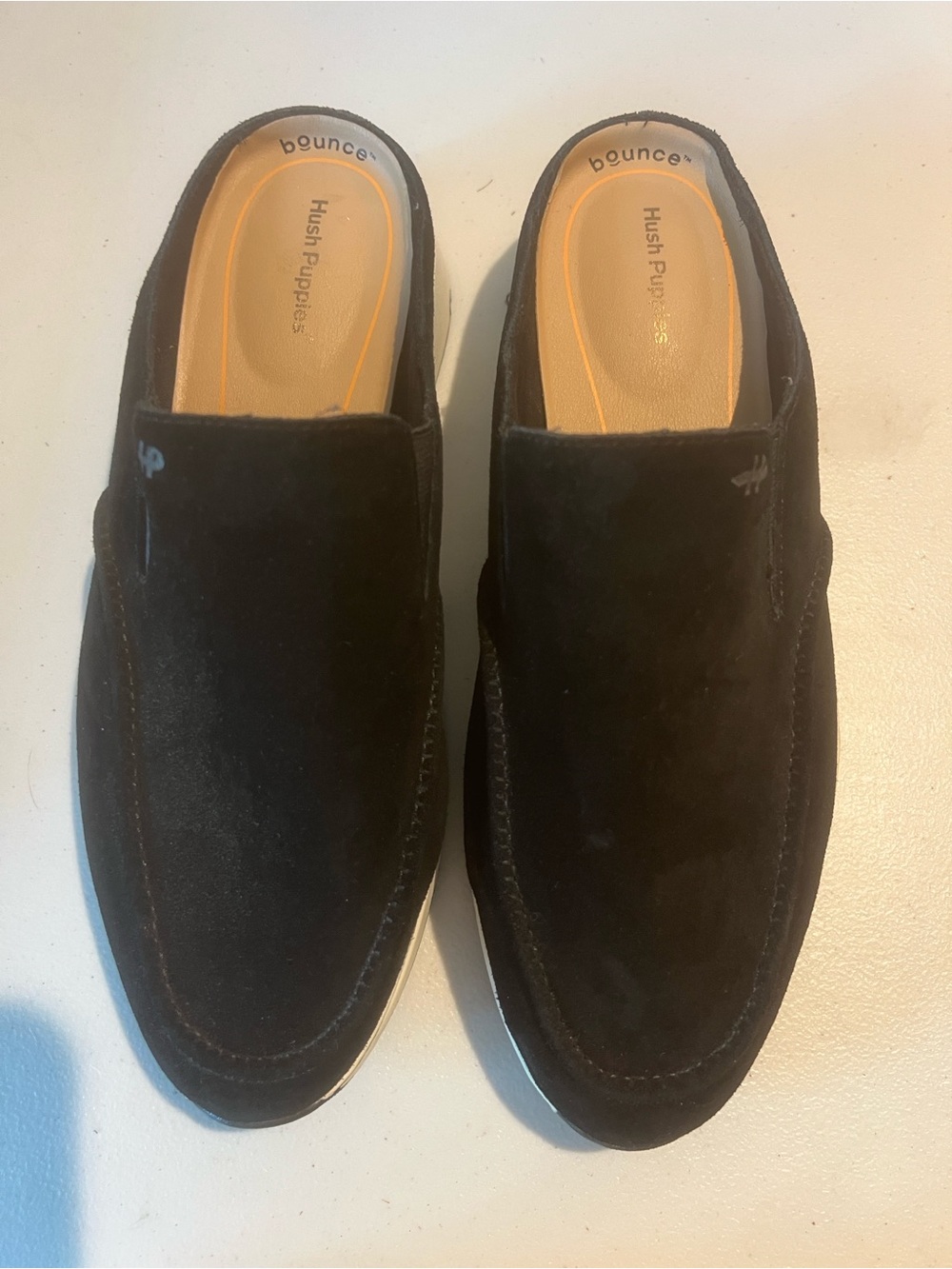 Hush Puppies Women's Black Suede Slip-On Mules
